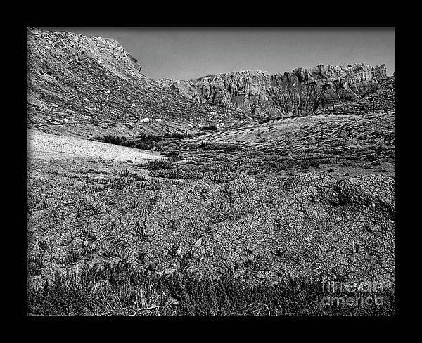 Black and white photo of Castle Valley Utah