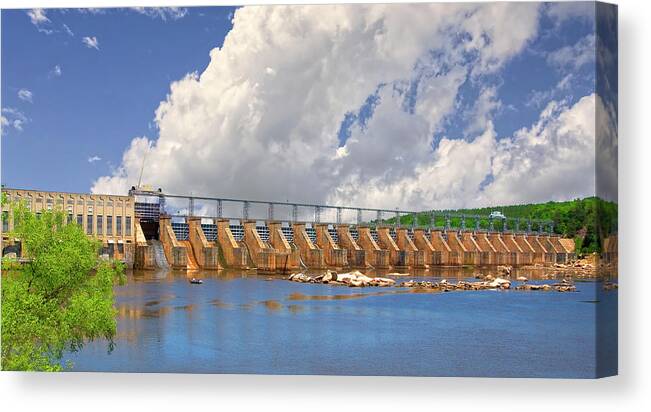 Canvas photography print of the Great Falls Dam at Lancaster SC