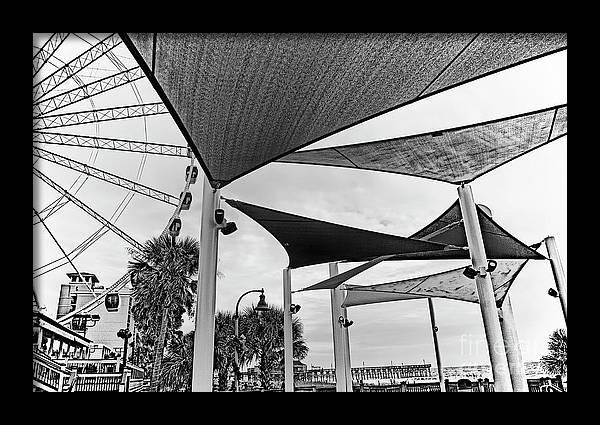 Black and white Photo Off the Myrtle Beach Boardwalk