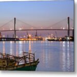 The Serenity of the Savannah River Bridge and a Fishing Boat Photo