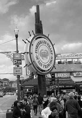 Fisherman’s Wharf black and white photo