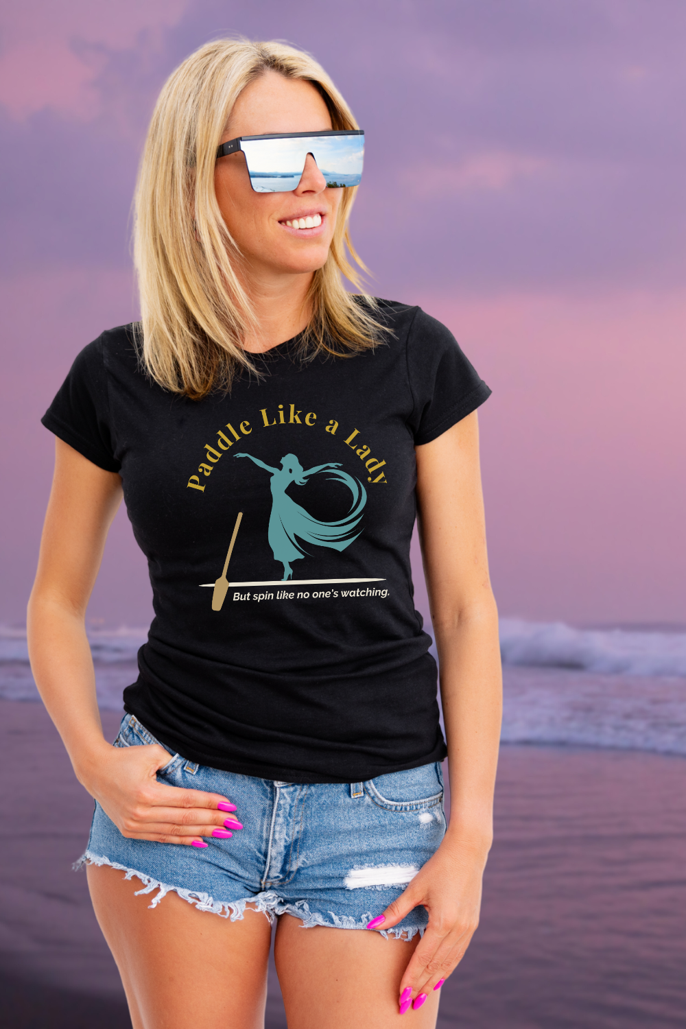 Paddle Like a Lady – Gold and Teal Glam