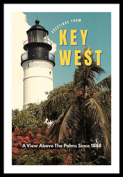 Key West Lighthouse – 1960s Vintage Travel Art
