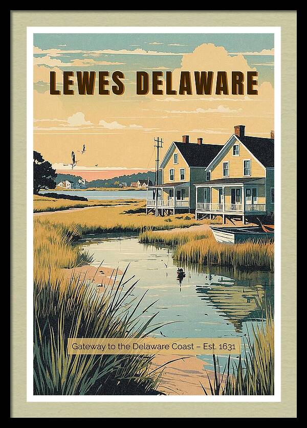 Lewes, Delaware Travel Poster – Across the Water from Cape May