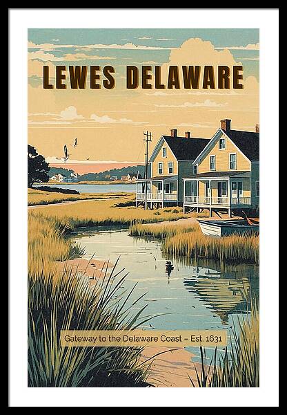 1950s-style Lewes travel poster