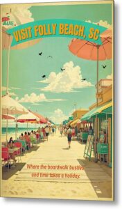 boardwalk poster of Folly Beach SC