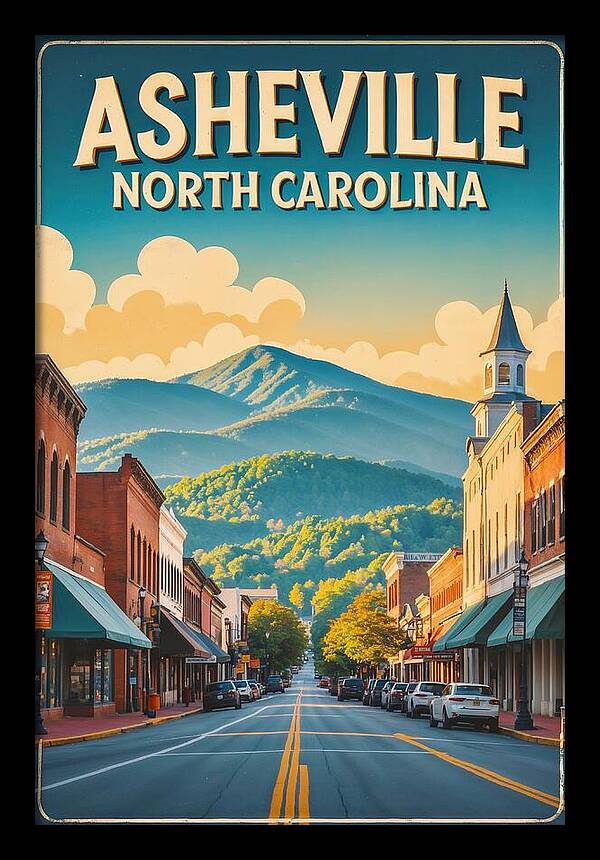 Travel poster of Asheville North Carolina