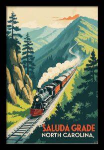 Saluda, NC retro poster