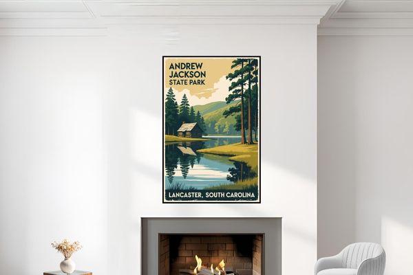 wall art decor using an Andrew Jackson State Park poster