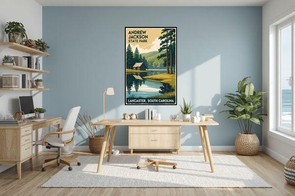 Andrew Jackson State Park Vintage Inspired Poster Wall Art