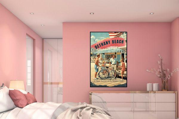 Bethany Beach poster for bedroom decor