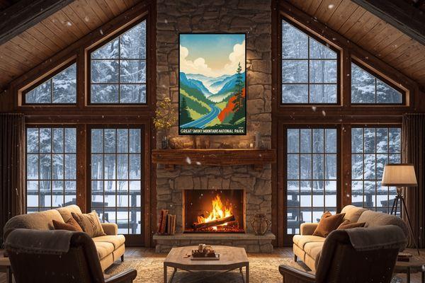 Great Smoky Mountains Vintage Inspired Travel Poster