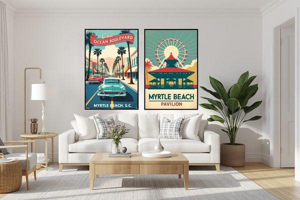 Coastal Home Decor living room artwork