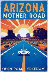 Route 66 Arizona retro travel poster design