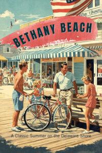 Bethany Beach Delaware boardwalk vintage travel poster
