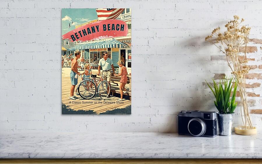 Bethany Beach Delaware Retro Travel Poster