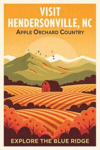 Hendersonville North Carolina retro poster