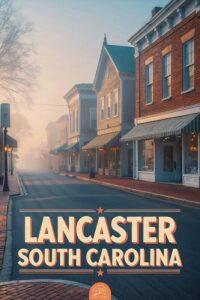 Lancaster South Carolina retro poster