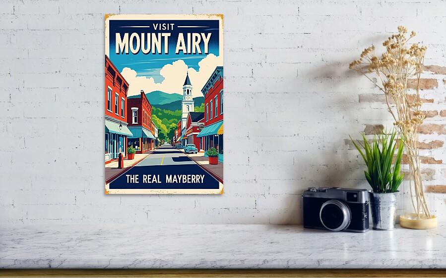 Small Town North Carolina Travel Posters for Cozy Home Decor