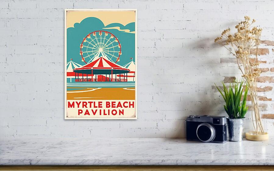Featured Myrtle Beach Pavilion Retro Travel Poster