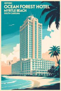 Ocean Forest retro poster from Myrtle Beach past by Bob Pardue