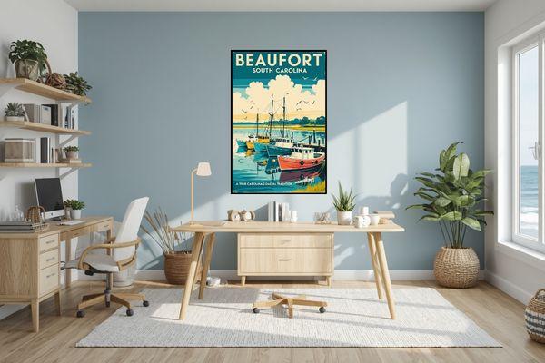 Beaufort waterfront wall art poster