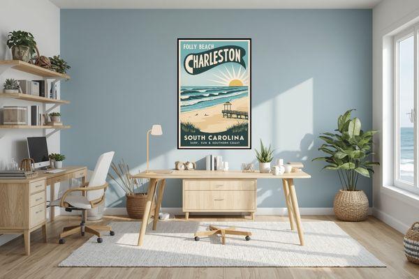 Folly Beach SC Sunset for office spaces
