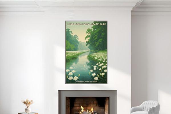 Landsford Canal retro style travel poster