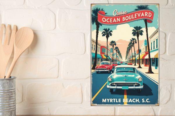 Myrtle Beach Retro Posters for wall decor