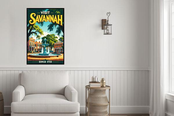 Savannah travel poster for home decor