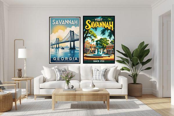 Savannah retro poster gift idea
