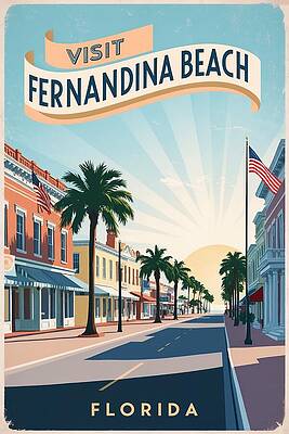 Fernandina Beach Coastal Poster