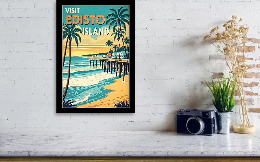 Edisto Island Retro Travel Poster - Coastal Wall Art for Your Home
