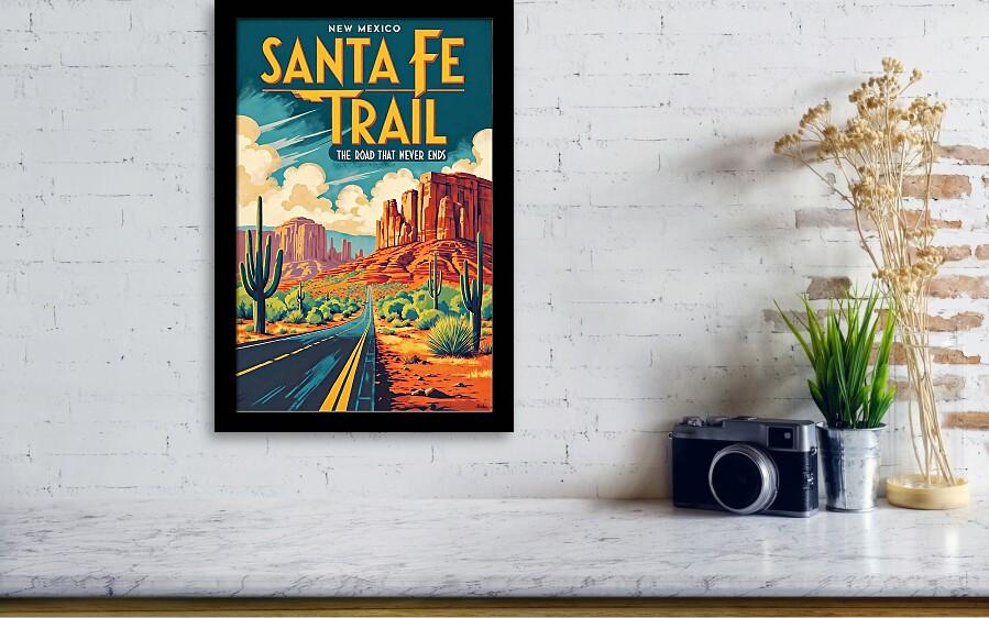 Santa Fe Trail Retro Desert Poster