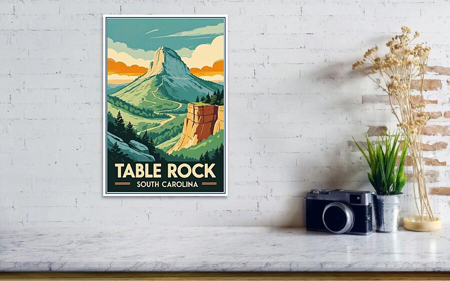 Table Rock State Park South Carolina Retro Poster Wall Art