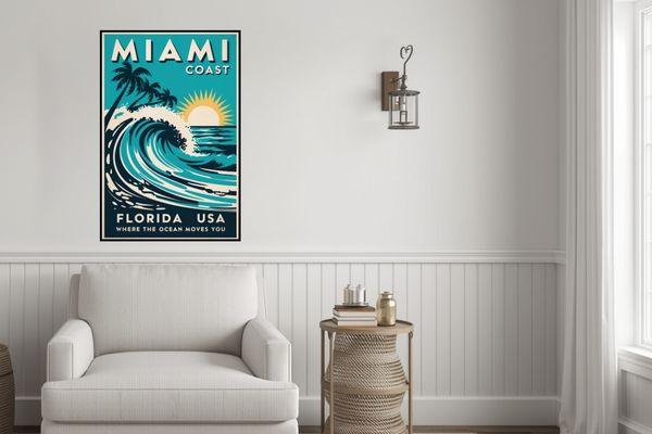 Miami Florida living room wall art