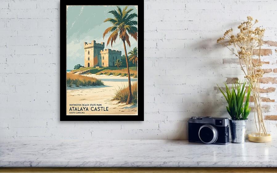 Huntington Beach State Park South Carolina Retro Travel Poster