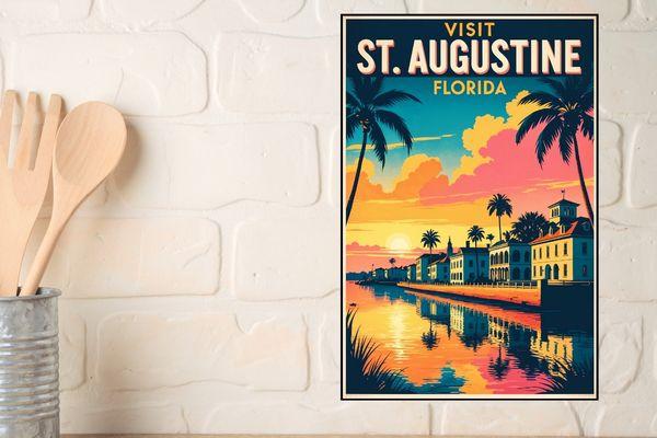 St. Augustine sunset poster for kitchen